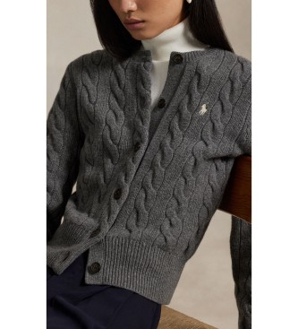 Polo Ralph Lauren Cardigan en laine et cachemire gris