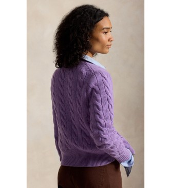 Polo Ralph Lauren Lila vest van wol en kasjmier