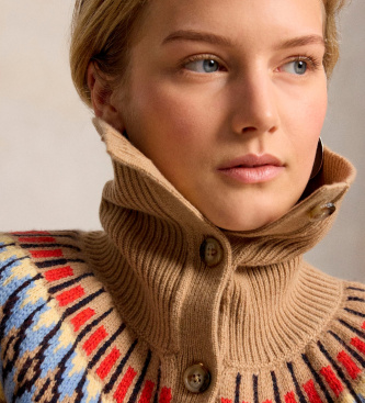 Polo Ralph Lauren Beige kabeltrui van wol en kasjmier