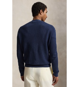 Polo Ralph Lauren Cardigan in lino Relaxed Fit blu marino