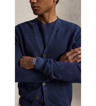 Polo Ralph Lauren Cardigan in lino Relaxed Fit blu marino
