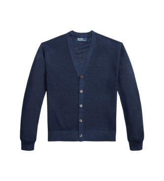 Polo Ralph Lauren Cardigan in lino Relaxed Fit blu marino