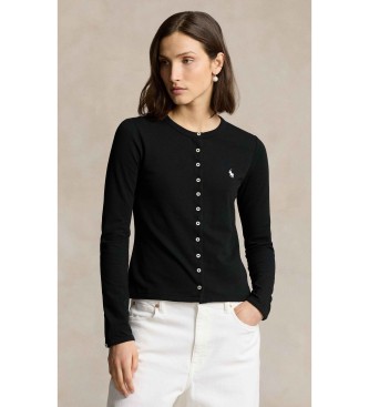 Polo Ralph Lauren Stretch-Piqu�-Strickjacke mit schwarzer Baumwolle