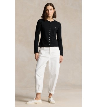 Polo Ralph Lauren Stretch-Piqu�-Strickjacke mit schwarzer Baumwolle