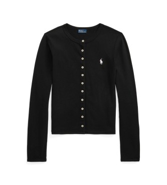 Polo Ralph Lauren Stretch-Piqu�-Strickjacke mit schwarzer Baumwolle