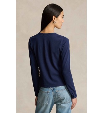 Polo Ralph Lauren Elastyczny kardigan pique z niebieskiej bawełny