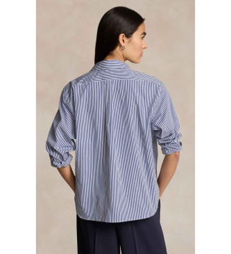 Polo Ralph Lauren Blue striped cropped cotton shirt