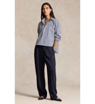 Polo Ralph Lauren Blue striped cropped cotton shirt