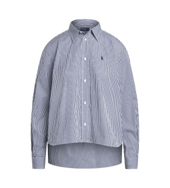 Polo Ralph Lauren Blue striped cropped cotton shirt