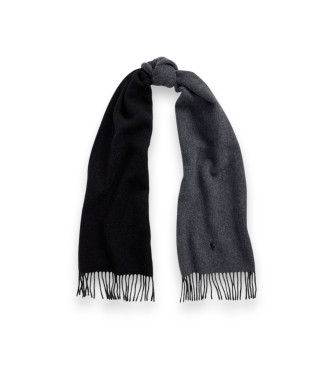 Polo Ralph Lauren Sciarpa di lana con frange nera