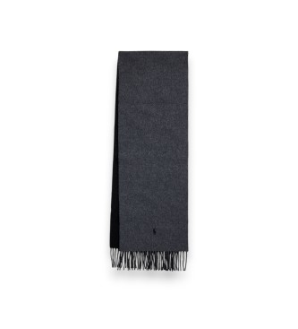 Polo Ralph Lauren Sciarpa di lana con frange nera