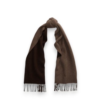 Polo Ralph Lauren Sciarpa di lana con frange marrone
