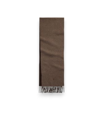 Polo Ralph Lauren Sciarpa di lana con frange marrone