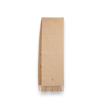 Polo Ralph Lauren Sciarpa di lana con frange beige