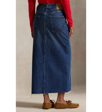 Polo Ralph Lauren Maxifalda de denim azul