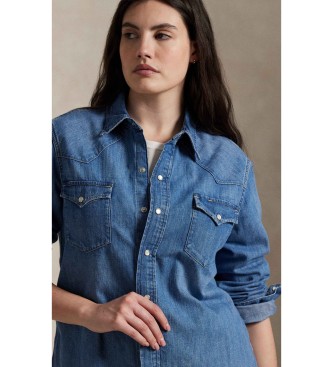 Polo Ralph Lauren Westernskjorta i blå denim