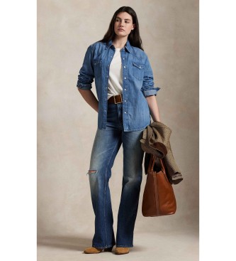 Polo Ralph Lauren Westernskjorta i blå denim
