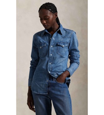 Polo Ralph Lauren Westernskjorta i blå denim