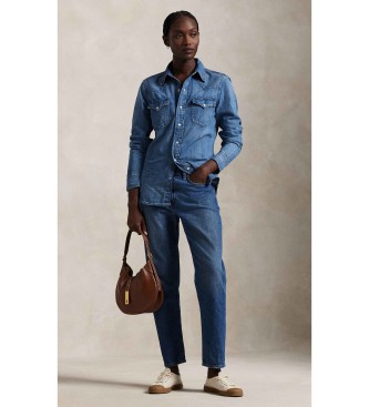 Polo Ralph Lauren Westernskjorta i blå denim