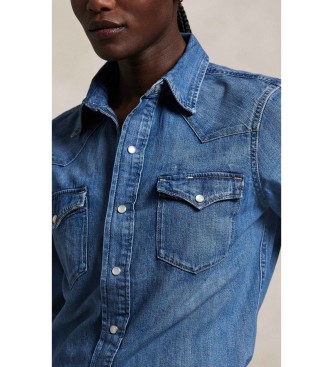 Polo Ralph Lauren Westernskjorta i blå denim