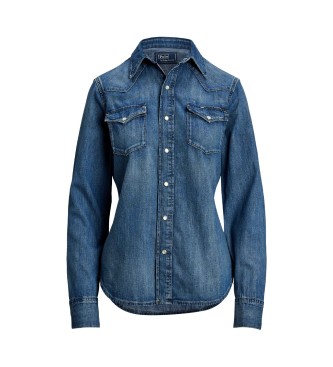 Polo Ralph Lauren Westernskjorta i blå denim