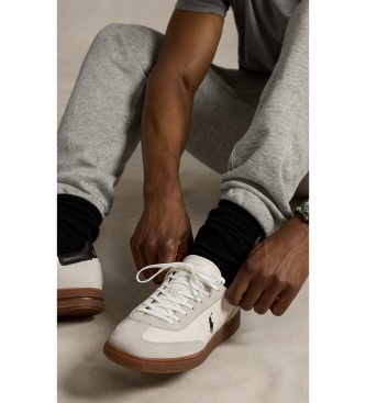 Polo Ralph Lauren Sneakers Bedford in pelle e camoscio bianco