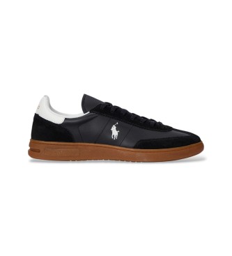 Polo Ralph Lauren Sneakers Bedford in pelle scamosciata e pelle nera