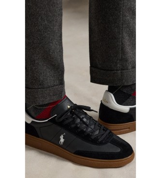 Polo Ralph Lauren Sneakers Bedford in pelle scamosciata e pelle nera