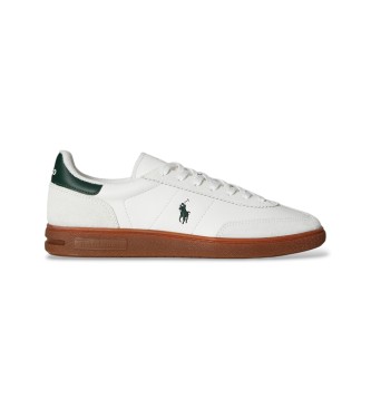 Polo Ralph Lauren Off-white su�de en lederen Bedford sportschoenen