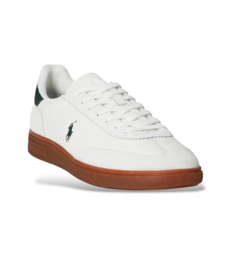 Polo Ralph Lauren Off-white su�de en lederen Bedford sportschoenen