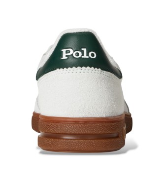Polo Ralph Lauren Off-white su�de en lederen Bedford sportschoenen