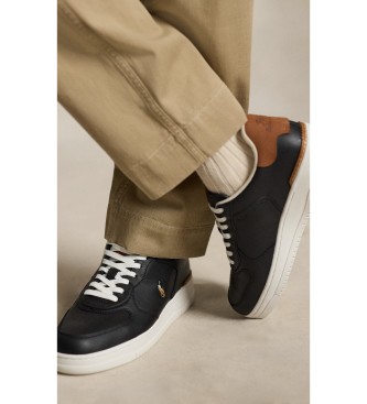 Polo Ralph Lauren Masters Court Schwarz Leder Turnschuhe