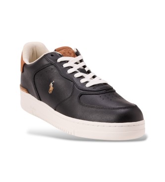 Polo Ralph Lauren Masters Court Schwarz Leder Turnschuhe