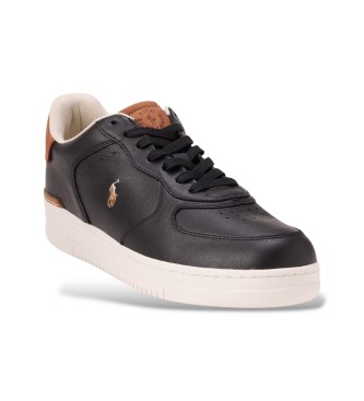 Polo Ralph Lauren Masters Court Schwarz Leder Turnschuhe