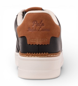 Polo Ralph Lauren Masters Court Schwarz Leder Turnschuhe