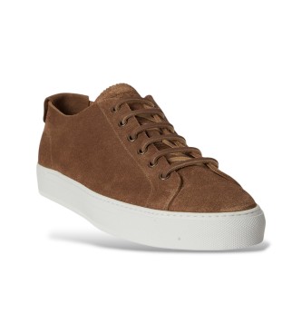 Polo Ralph Lauren Jermain - Baskets en cuir de veau velours marron