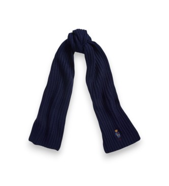 Polo Ralph Lauren Sciarpa in maglia a coste con Polo Bear blu navy
