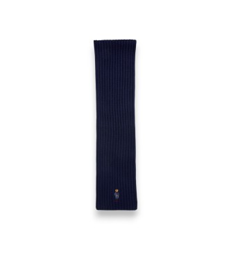 Polo Ralph Lauren Sciarpa in maglia a coste con Polo Bear blu navy