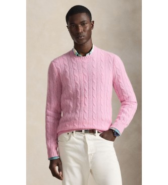 Polo Ralph Lauren Le pull en cachemire à torsades rose