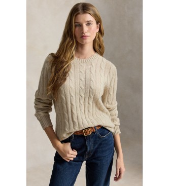 Polo Ralph Lauren Le pull en cachemire à torsades beige