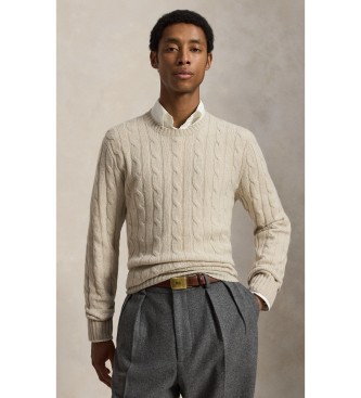 Polo Ralph Lauren Le pull en cachemire à torsades beige