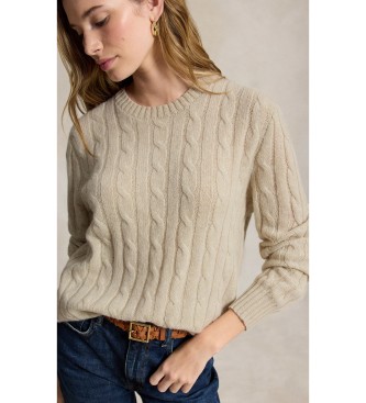 Polo Ralph Lauren Le pull en cachemire à torsades beige