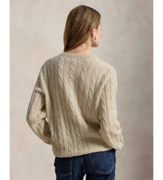 Polo Ralph Lauren Le pull en cachemire à torsades beige
