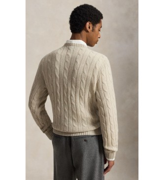Polo Ralph Lauren Le pull en cachemire à torsades beige