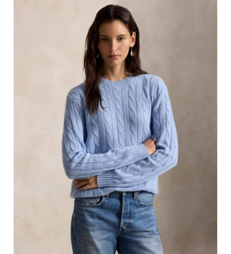 Polo Ralph Lauren Le pull en cachemire à torsades bleu