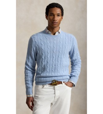 Polo Ralph Lauren Le pull en cachemire à torsades bleu