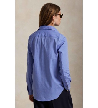Polo Ralph Lauren Fil-à-fil blå bomullsskjorta med stretch