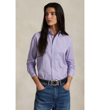 Polo Ralph Lauren Camicia in cotone elasticizzato fil-à-fil lilla