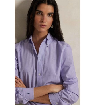 Polo Ralph Lauren Camicia in cotone elasticizzato fil-à-fil lilla