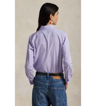 Polo Ralph Lauren Camicia in cotone elasticizzato fil-à-fil lilla